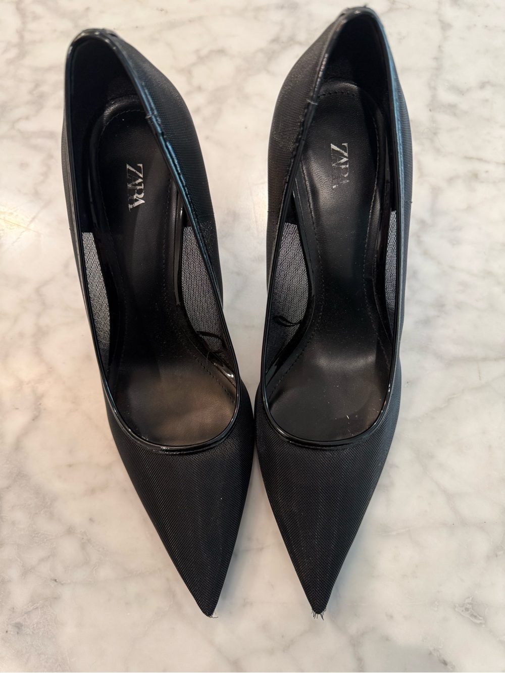 ZARA Black Pointed-Toe Stiletto Pumps